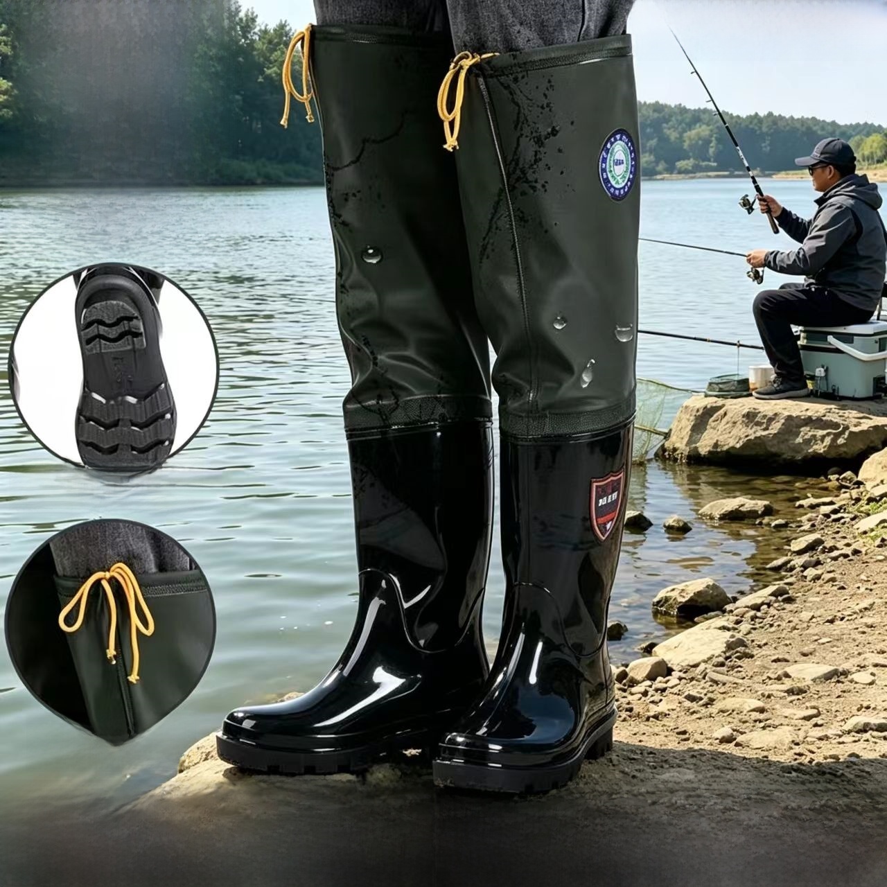 Pipe Bending Spring - Thickened Over-Knee Rain Boots Men's High-Tube